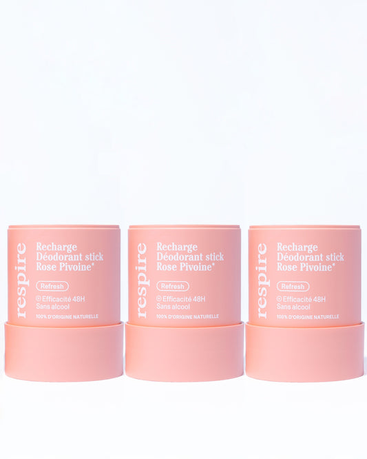 Kit Recharges Déodorant stick Rose Pivoine
